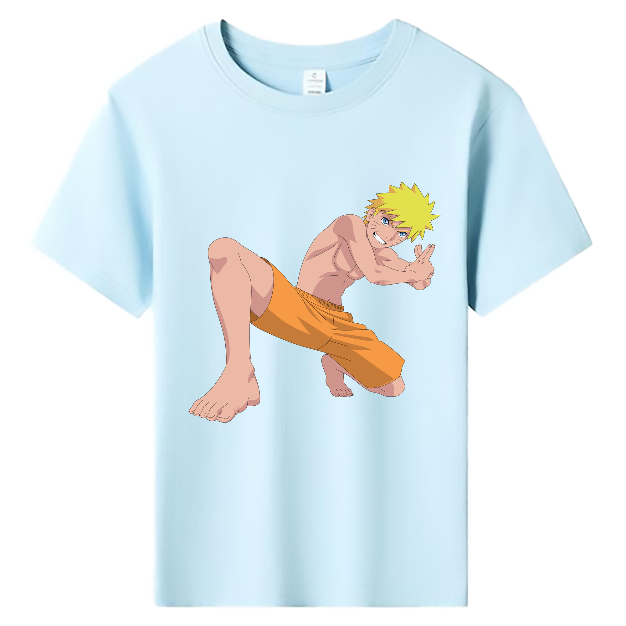 （画像用） NARUTO -ナルト- うずまき ナルト Uzumaki Naruto 綿100％キッズTシャツ（フロントプリント）